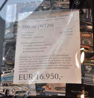 Angebot W126 300SE